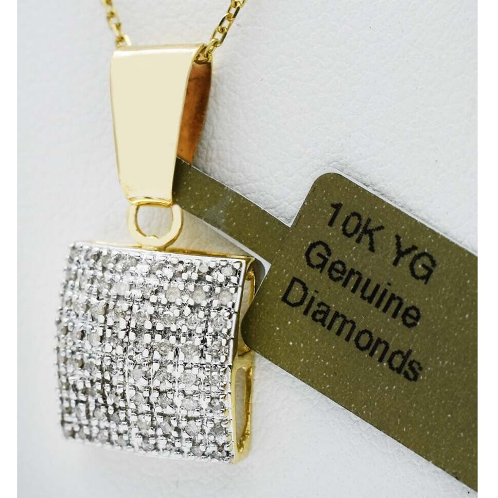 Genuine 0.96 Cts Diamonds Pendant 10k Yellow Gold